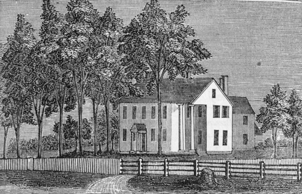 Detail of South-west view of Judge Ellsworth's House by American School