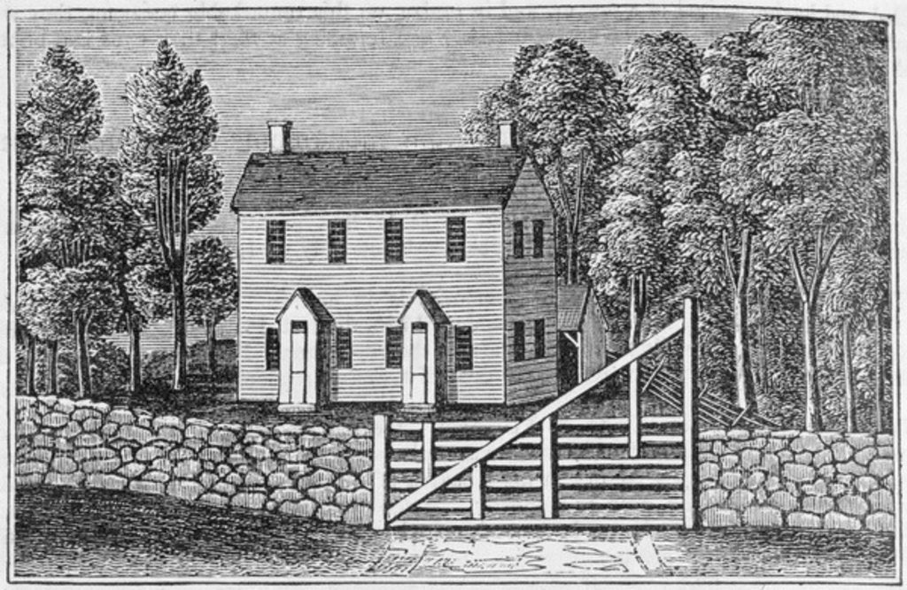 Detail of South View of the Friends' Meeting House, Pomfret by American School