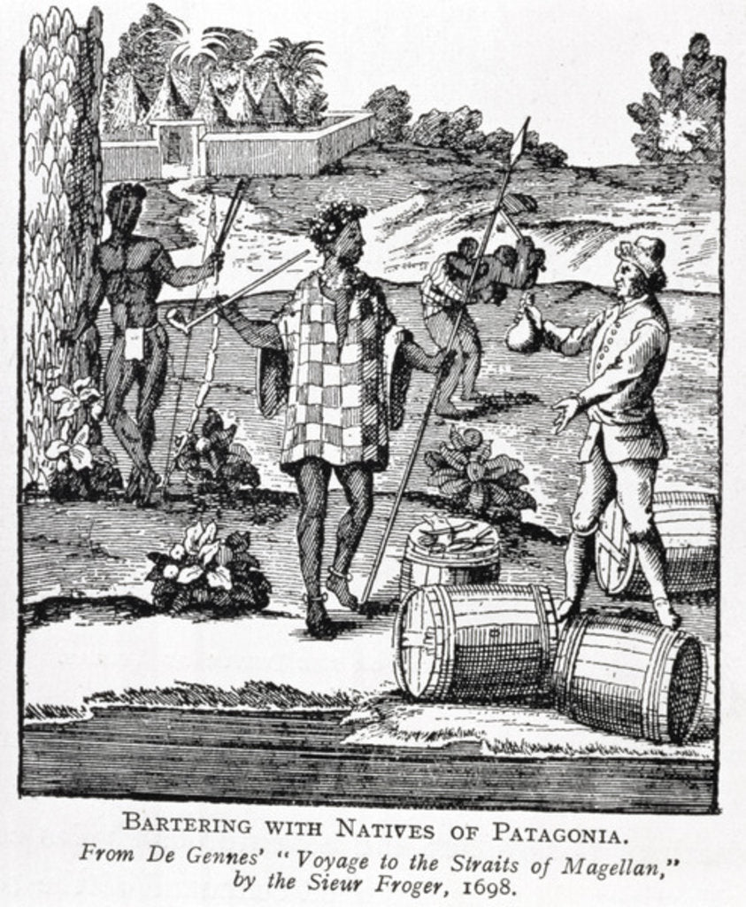 Detail of Spaniard Bartering with Natives of Patagonia by German School