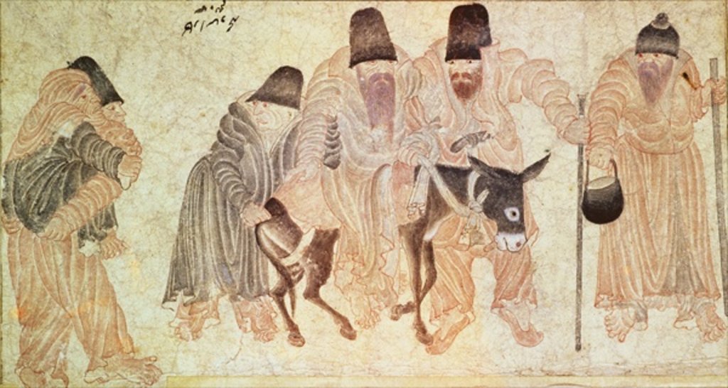 Detail of Mongolian Nomads with a Donkey by Artist Unknown