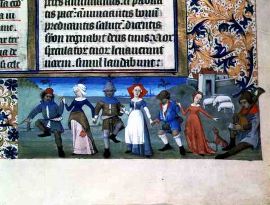 Detail of Lat 873 f.21 Dance of the shepherds by French School