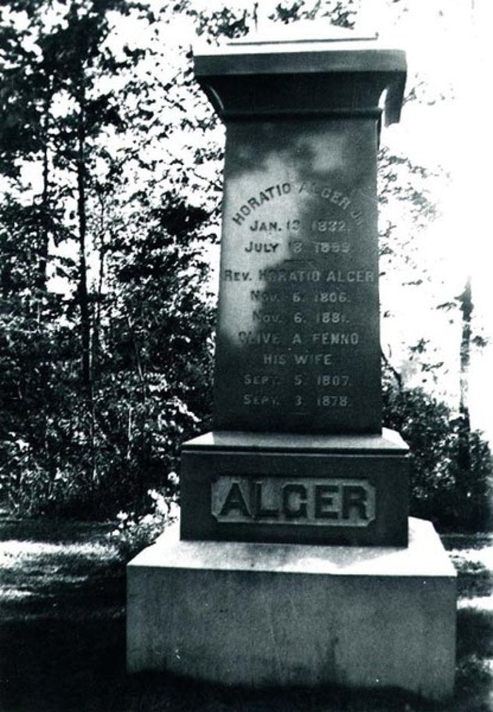 Detail of Horatio Alger's grave in Natick, Massachusetts by Anonymous