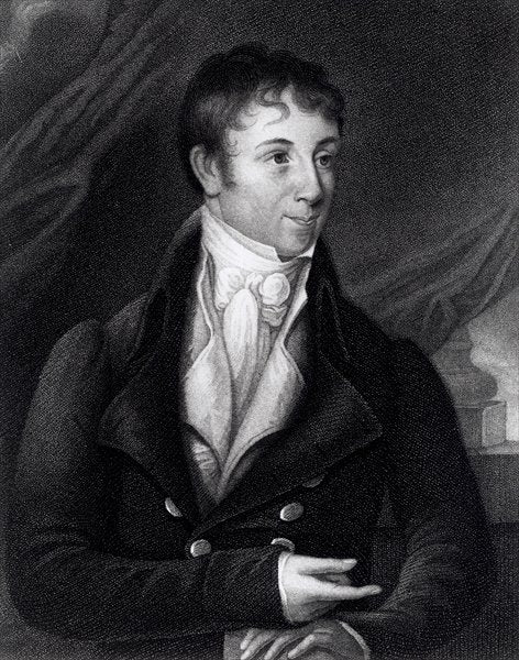 Detail of Charles Brockden Brown engraved by John B. Forrest from a miniature, 1805 by William Dunlap