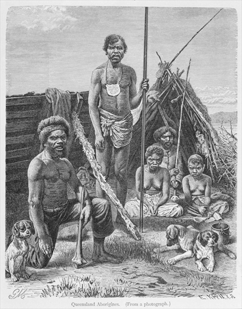 Detail of Queensland aborigines by English School