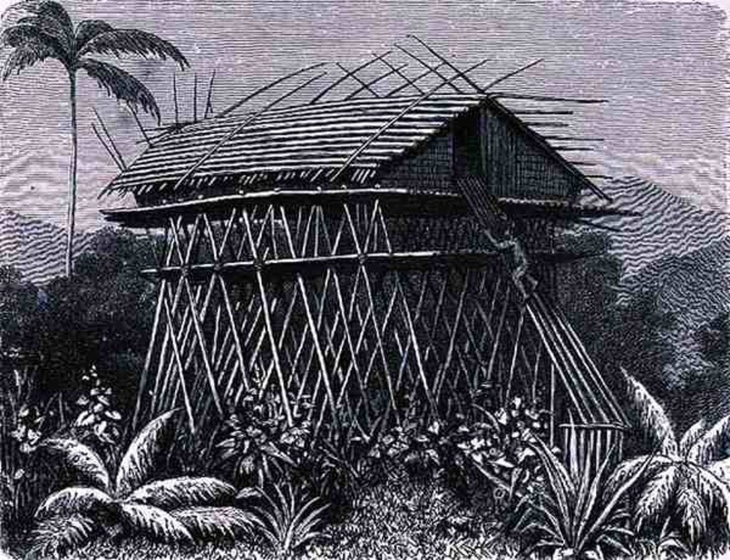 Detail of House in the Arfak village of Memiwa, New Guinea by French School
