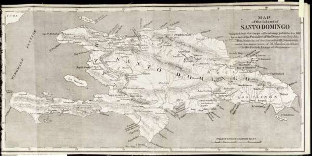 Detail of Map of the Island of Santo Domingo by English School