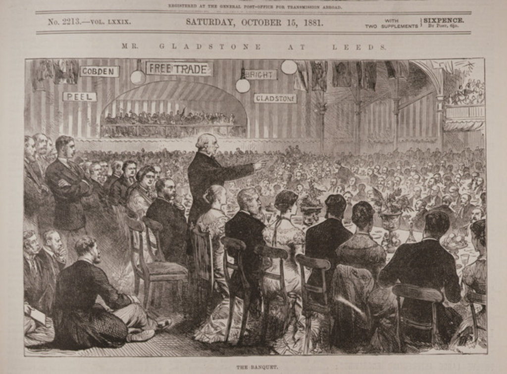 Detail of Mr. Gladstone at Leeds: The Banquet by English School