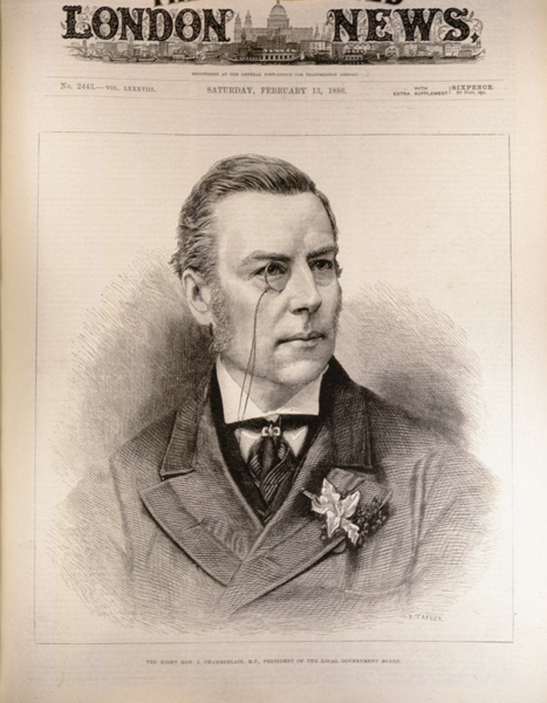 Detail of The Right Hon. Joseph Chamberlain, M.P., President of the Local Government Board by English School