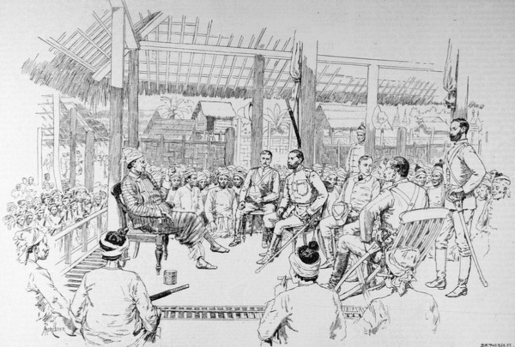 Detail of The Burmah Expedition: General Prendergast Calling on the Woon of Burmah by English School