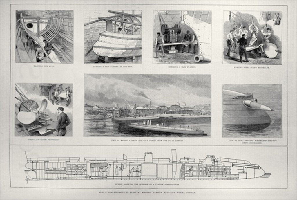 Detail of How a Torpedo Boat is Built at Messrs. Yarrow and Co.'s Works, Poplar by English School