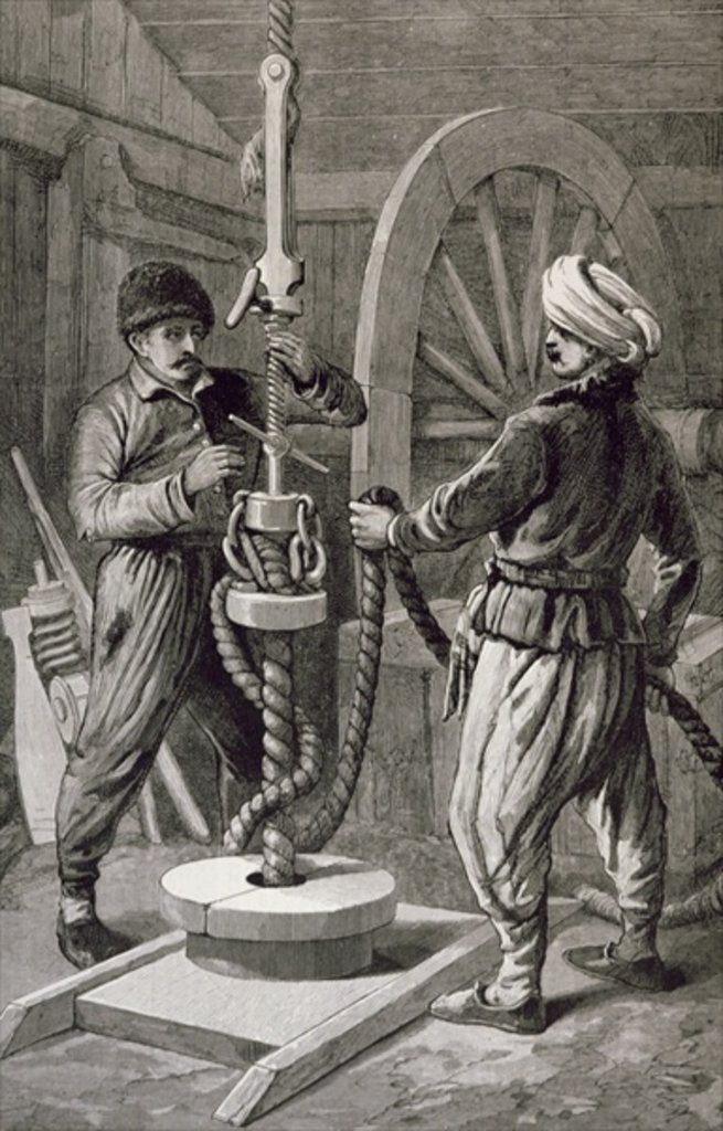 Detail of The Petroleum Wells at Baku on the Caspian: Boring a Petroleum Oil Well by English School
