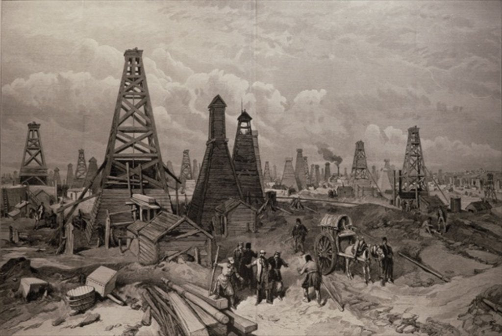 Detail of The Petroleum Oil Wells at Baku on the Caspian Sea by English School