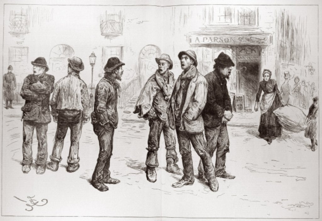 Detail of The Unemployed of London: 'We've Got No Work to Do' by Frederick Barnard