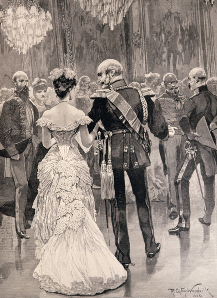 Detail of The King of Prussia at a Court Ball in 1862, Pointing Out Bismarck, his New Minister of State by Richard Caton II Woodville
