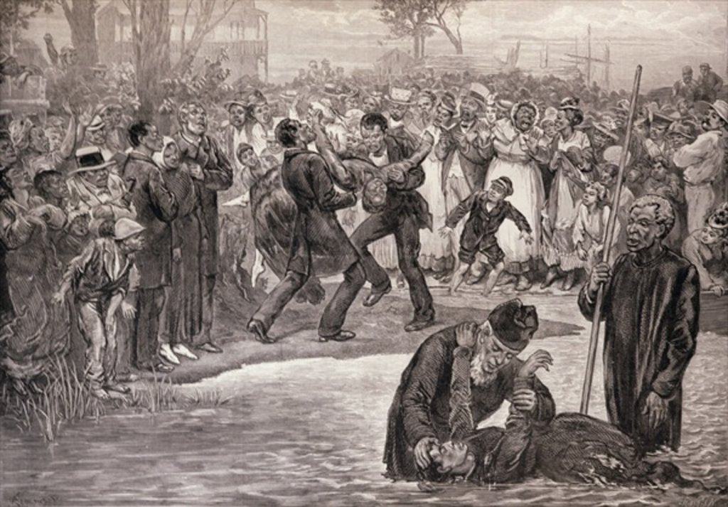 Detail of African American Baptism in the United States by Felix Regamey