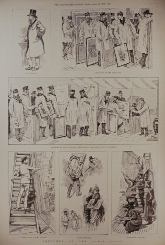 Detail of Sketches at the Paris Salon by English School