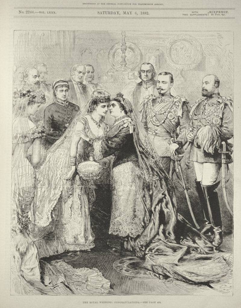 Detail of The Royal Wedding: Prince Leopold, Duke of Albany to Princess Helen of Waldeck-Pyrmont in St. George's Chapel, Windsor, 27th April 1882 by English School