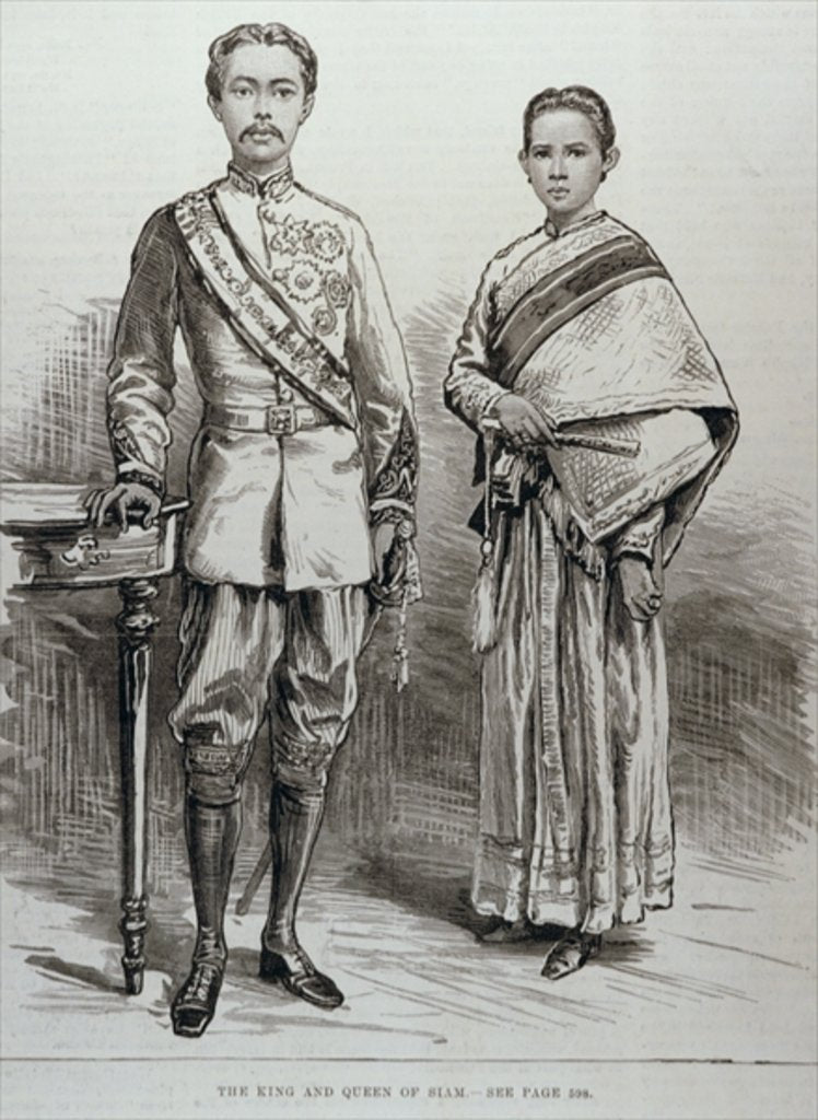Detail of The King and Queen of Siam by English School
