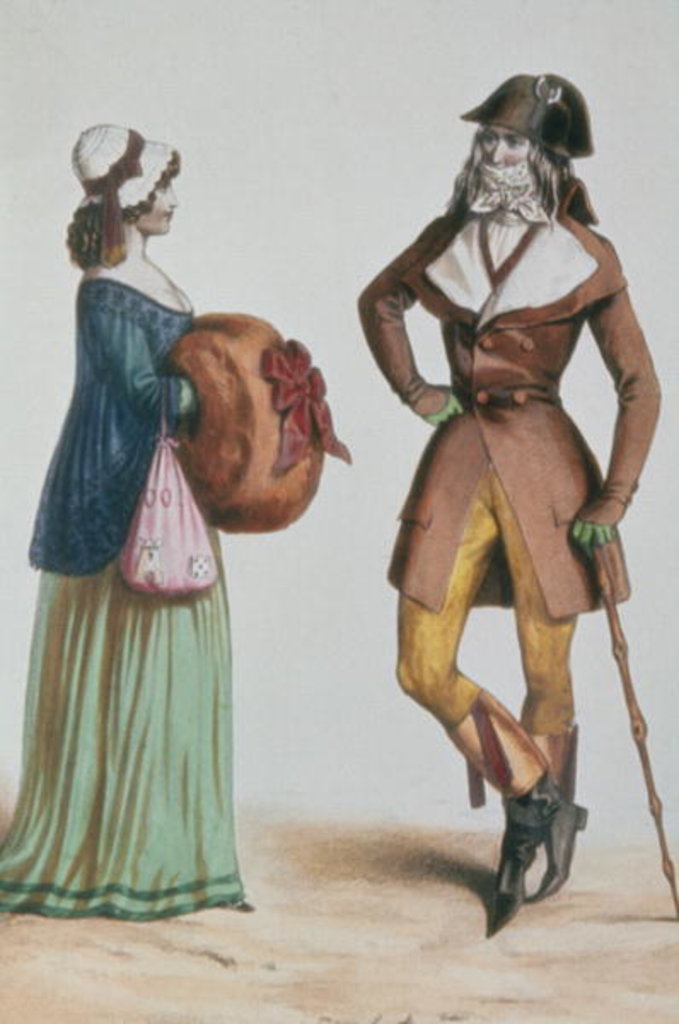 Detail of `Incroyable et Merveilleuse', c.1775 by French School