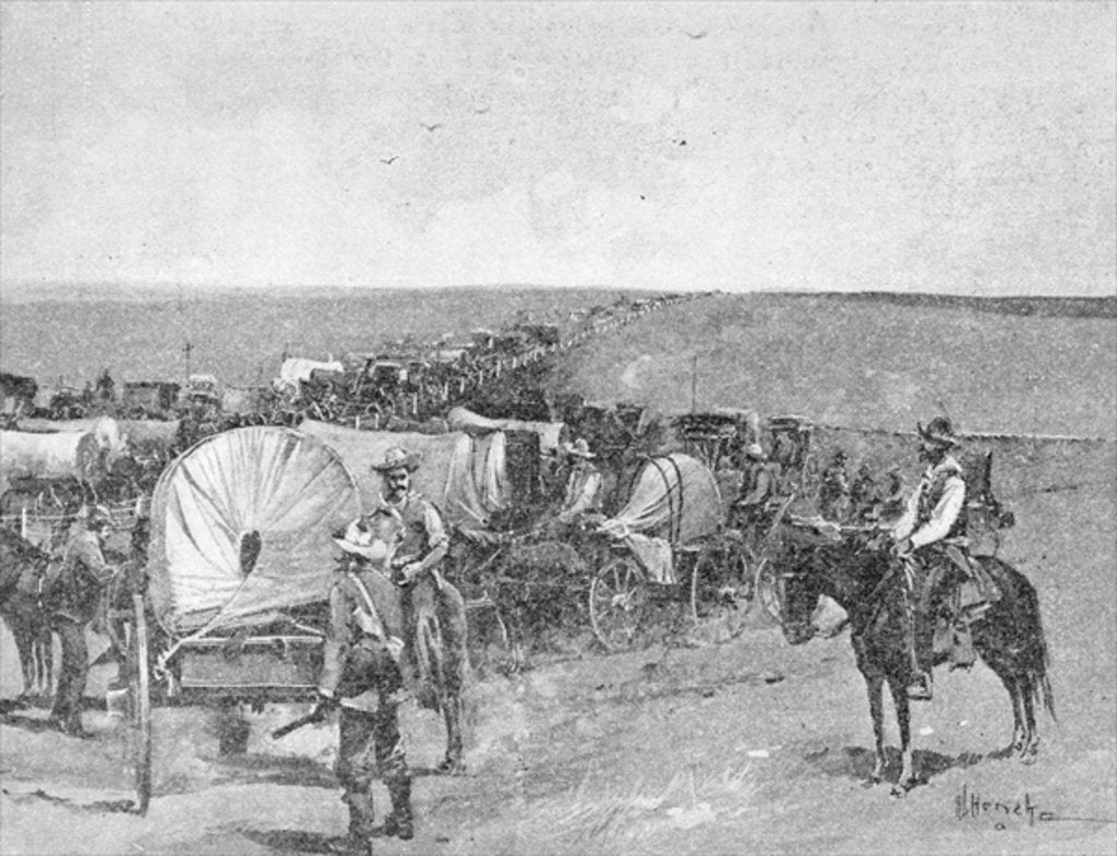 Detail of Ten Minutes Before the Great Rush, on the South Line of the Indian School Reserve, Near Arkansas City, 16th September 1893 by American School