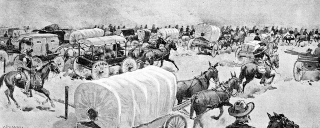 Detail of The Grand Rush at Noon of 16th September: Looking East Along the South Line of Indian School Reserve, 1893 by V. Perard