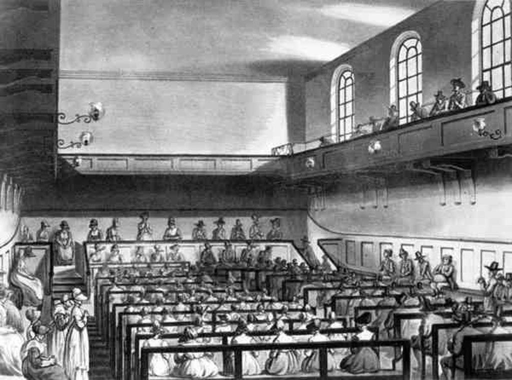 Detail of Quakers Meeting by T. & Pugin A.C.(1762-1832) Rowlandson