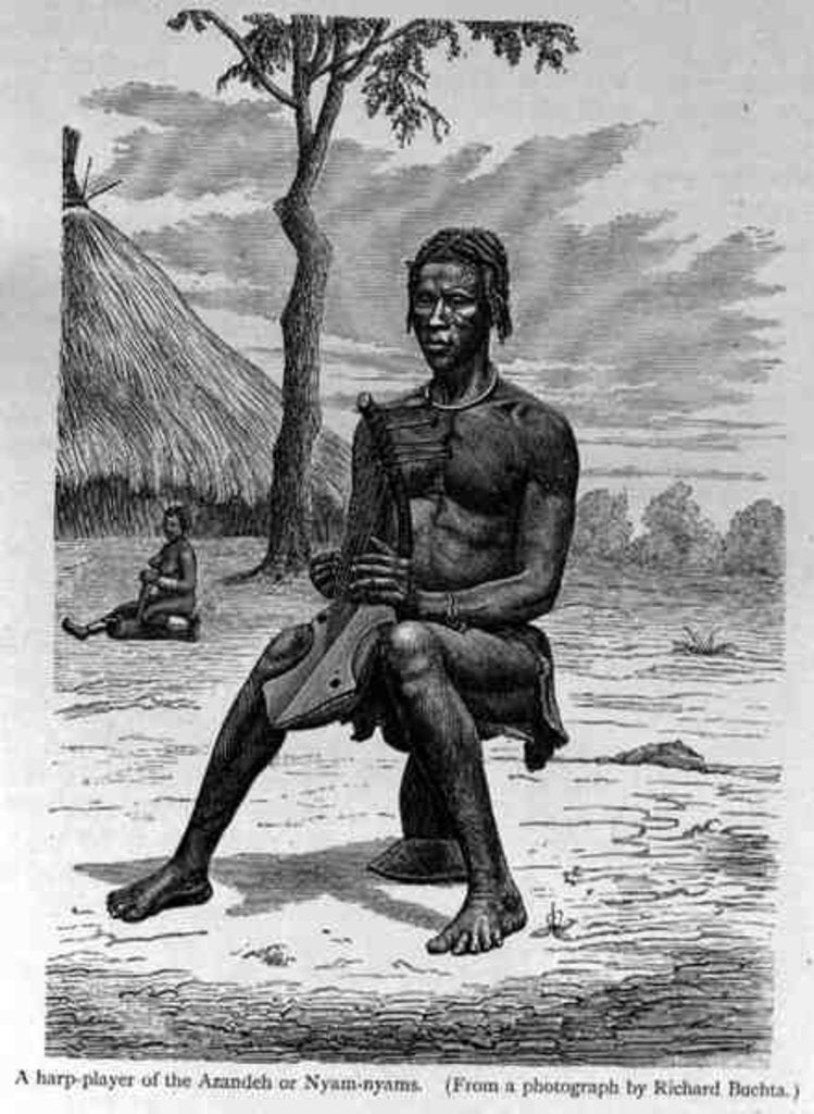 Detail of A Harp Player of the Azandeh or Nyam-Nyams by Richard Buchta