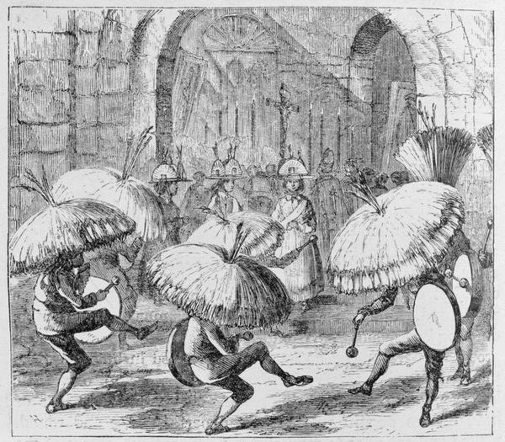 Detail of Indians Celebrating the Chuno or Potato Festival, Tiahuanaco, Bolivia by English School