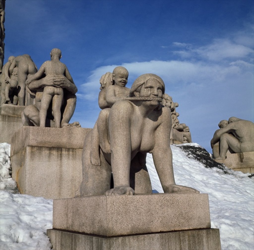 Detail of Motherhood, or Woman with Two Children riding on her Back by Gustav Vigeland