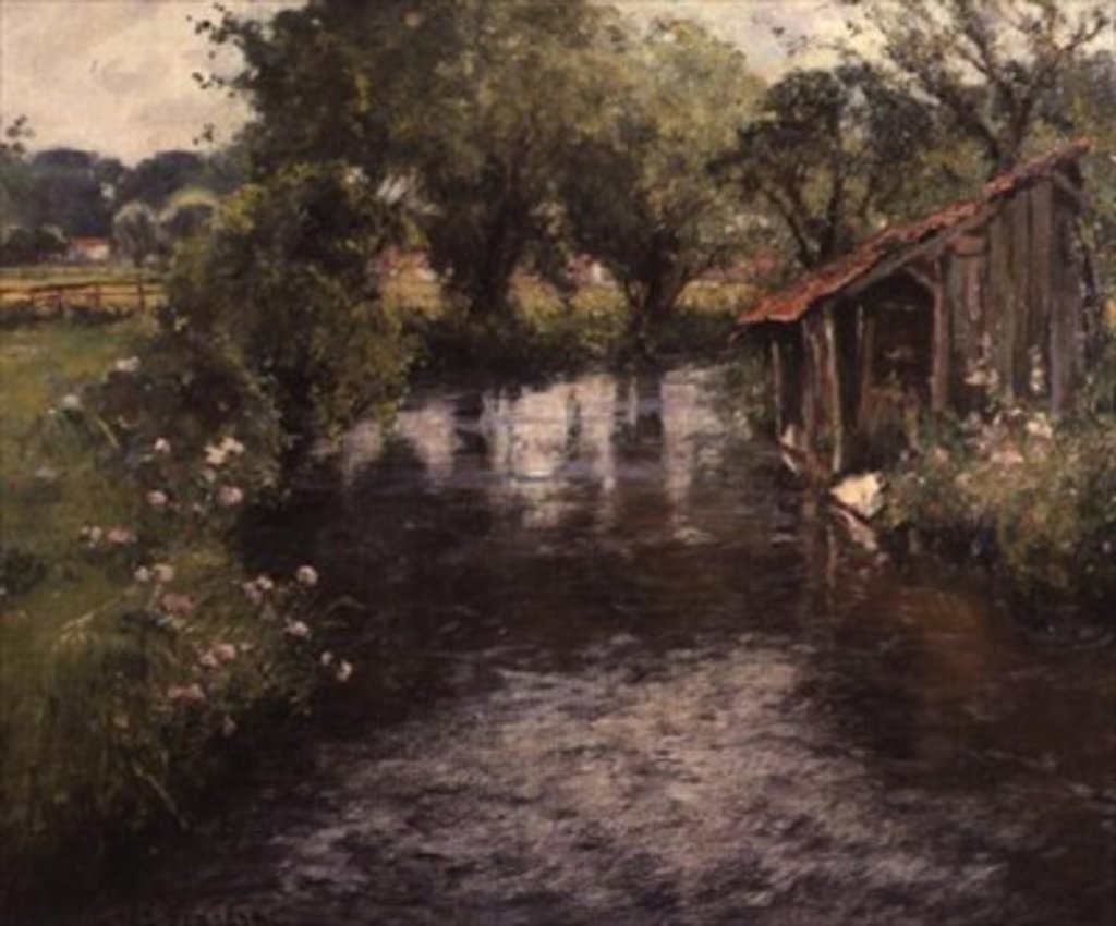 Detail of Wash-house on the banks of the Lunain by Frederick Charles Vipont Ede