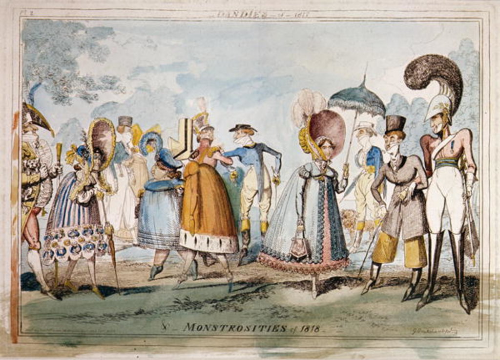 Detail of Monstrosities of 1818 by George Cruikshank