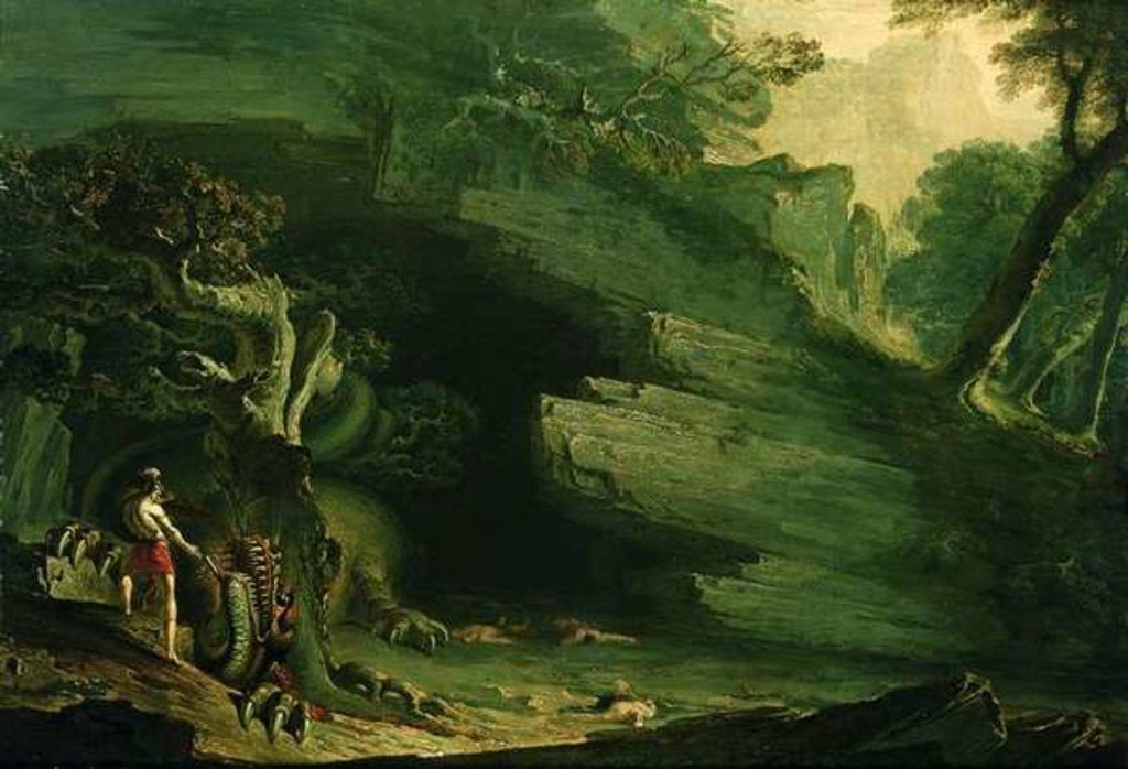 Detail of Cadmus and the Dragon by John Martin