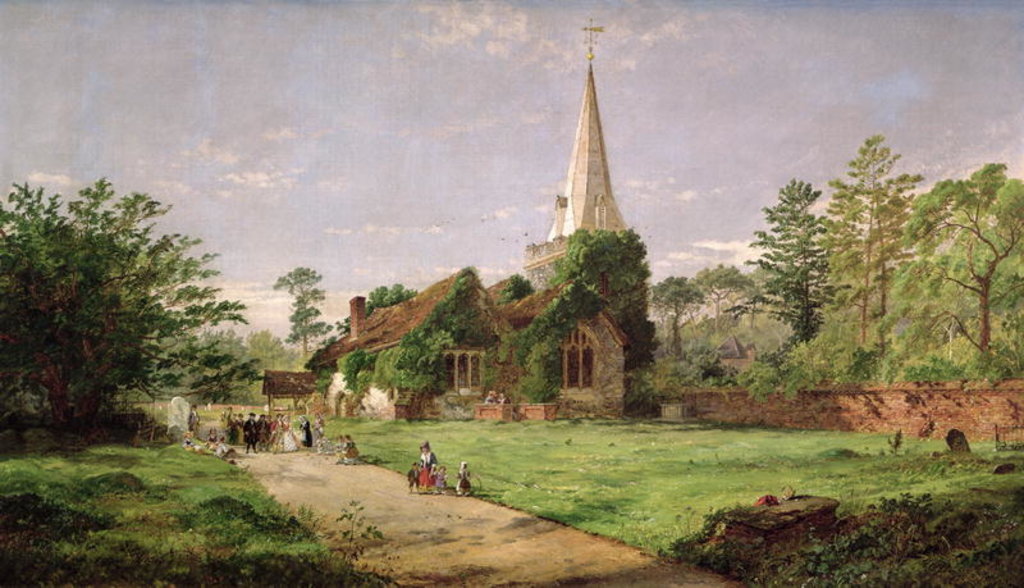 Detail of Stoke Poges Church by Jasper Francis Cropsey