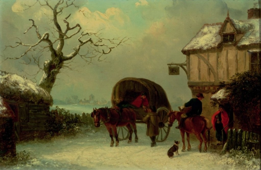 Detail of A Wayside Rest - Stopping at the Inn by Thomas Smythe