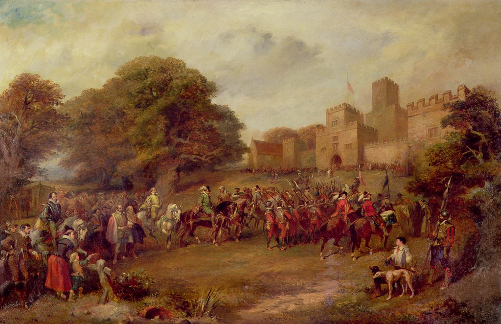 Detail of Visit of King James I to Hoghton Tower in 1617 by George Cattermole