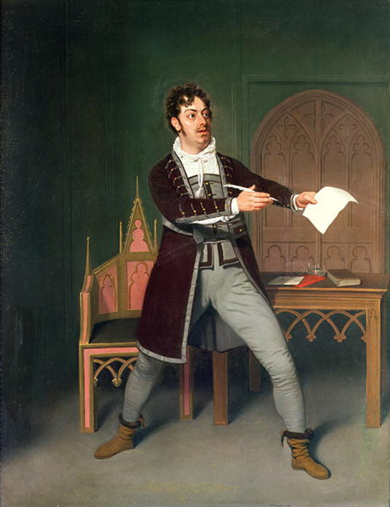 Detail of Charles Farley as Francisco in 'A Tale of Mystery' by Thomas Holcroft, at the Covent Garden Theatre, 1802 by Samuel de Wilde