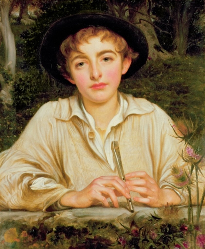 Detail of Rustic Music by Frederic Leighton