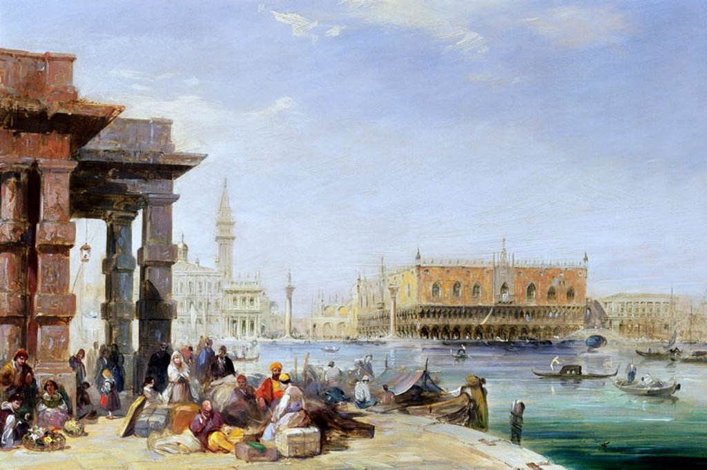 Detail of The Doge's Palace from Santa Maria della Salute, 19th century by Edward Pritchett