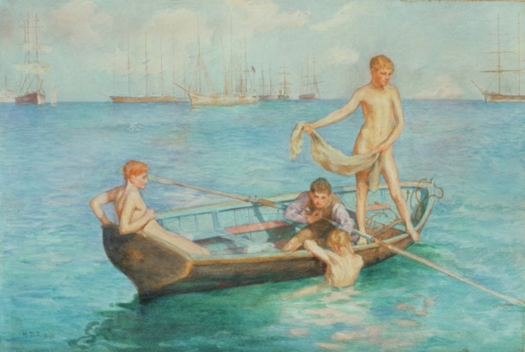 Detail of August Blue, 1896 by Henry Scott Tuke