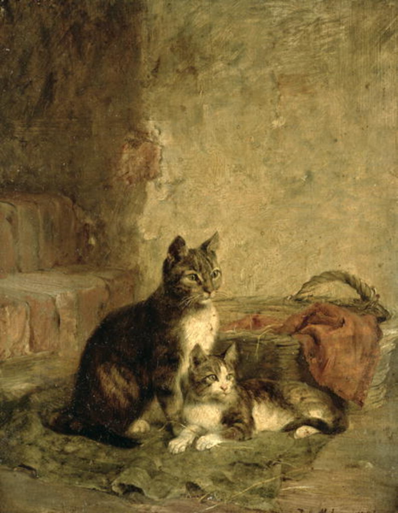 Detail of Cats, 1883 by Julius Adam