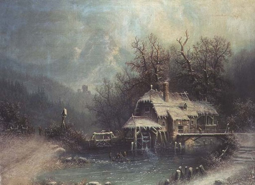 Detail of Figures by a watermill by A. Bredou