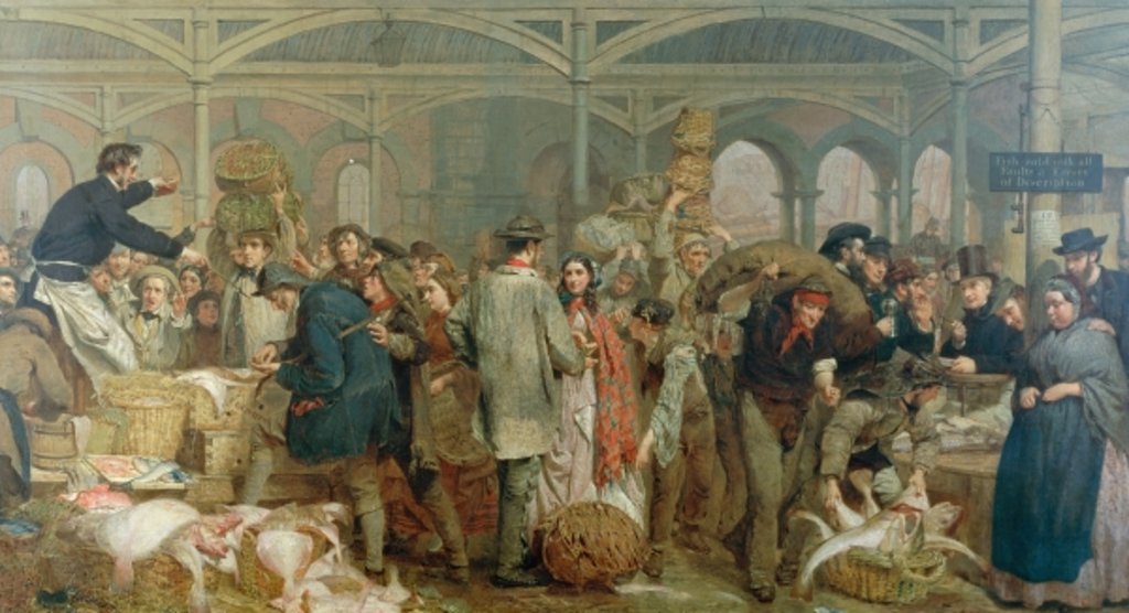 Detail of Billingsgate Fish Market by George Elgar Hicks