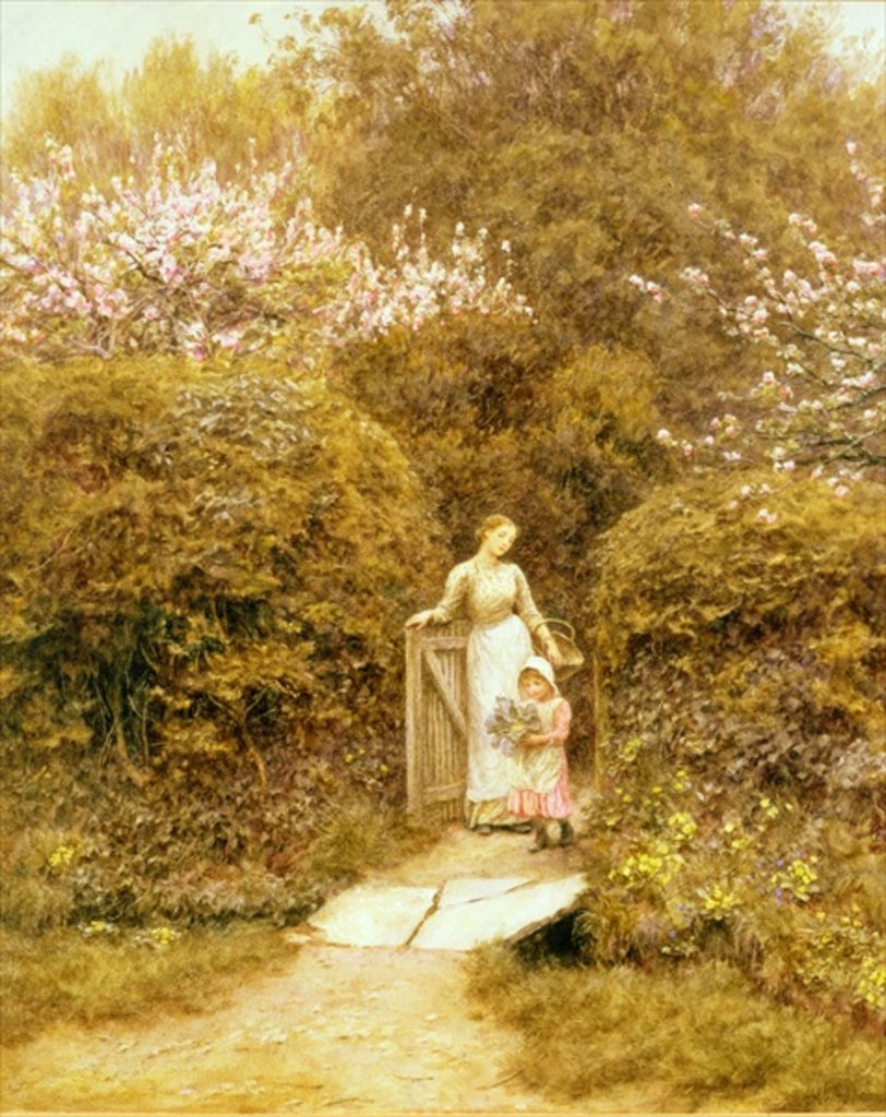 Detail of At the Cottage Gate by Helen Allingham