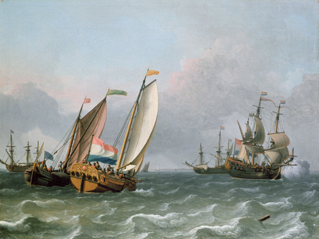 Detail of Dutch Shipping in a Choppy Sea by Ludolf I Backhuysen