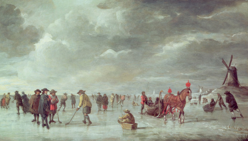 Detail of Skaters by Willem Kool or Koolen