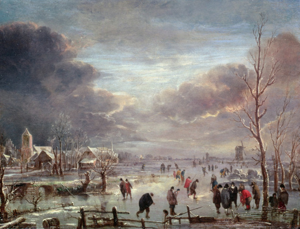 Detail of Landscape in Winter by Aert van der Neer