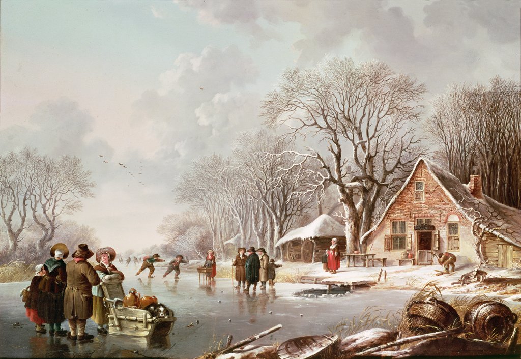 Detail of Winter Scene by Andries Vermeulen