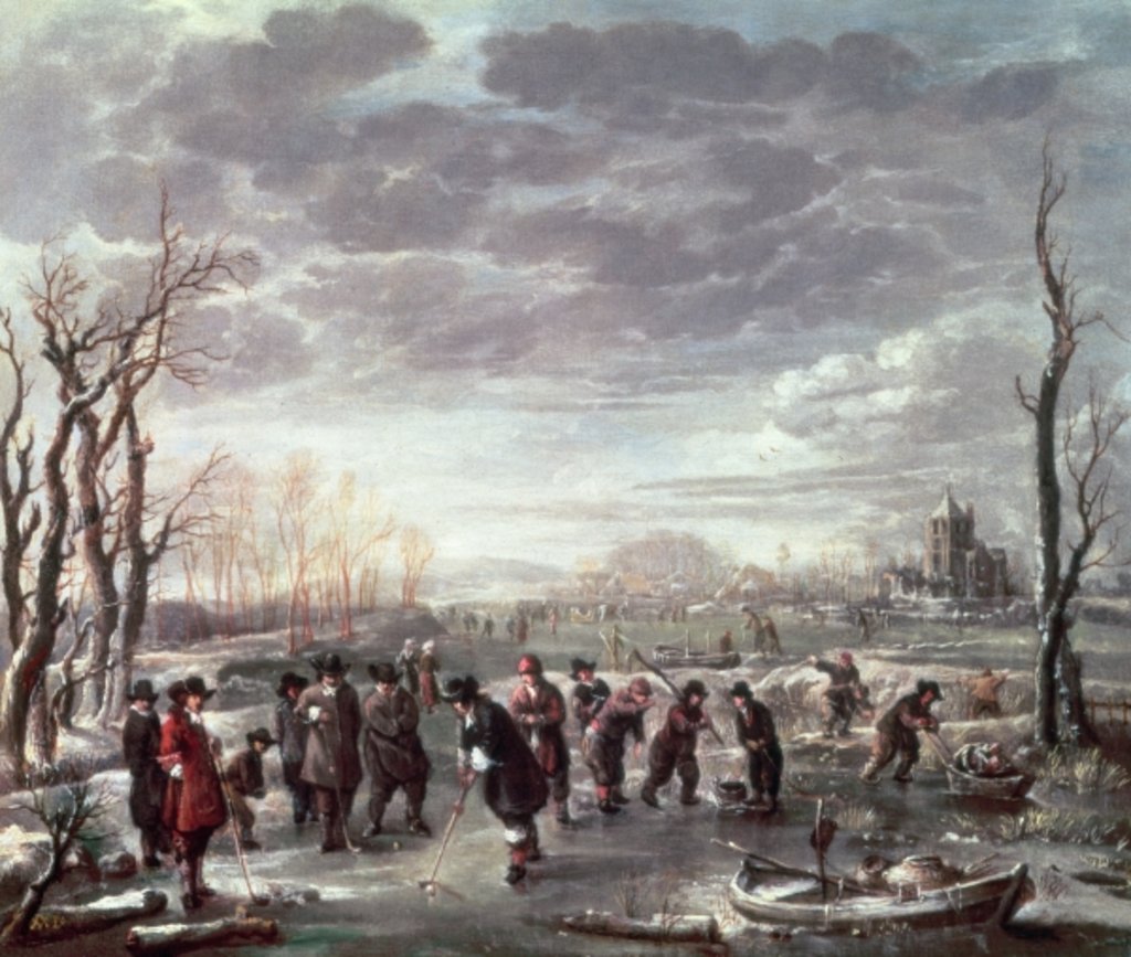 Detail of Winter Landscape by Willem Kool or Koolen