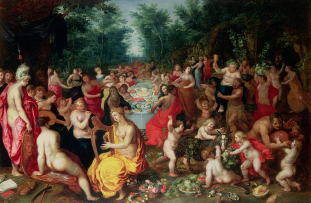 Detail of Feast of the Gods by Hendrik van the Elder Balen
