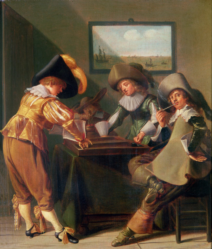 Detail of Backgammon Players, 17th century by Dirck Hals